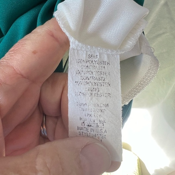 LuLu's Color Block Polyester Midi Dress Green, Black, White Scoop Neck Sz L - Picture 5 of 6